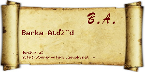 Barka Atád névjegykártya